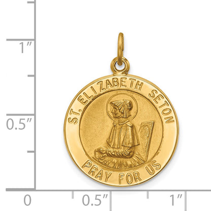 14k Yellow Gold Saint Elizabeth Seton Medal Pendant