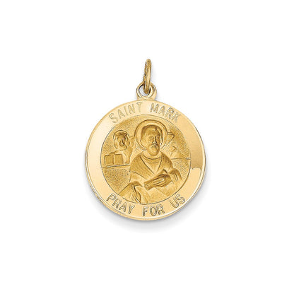 14k Yellow Gold Saint Mark Medal Pendant