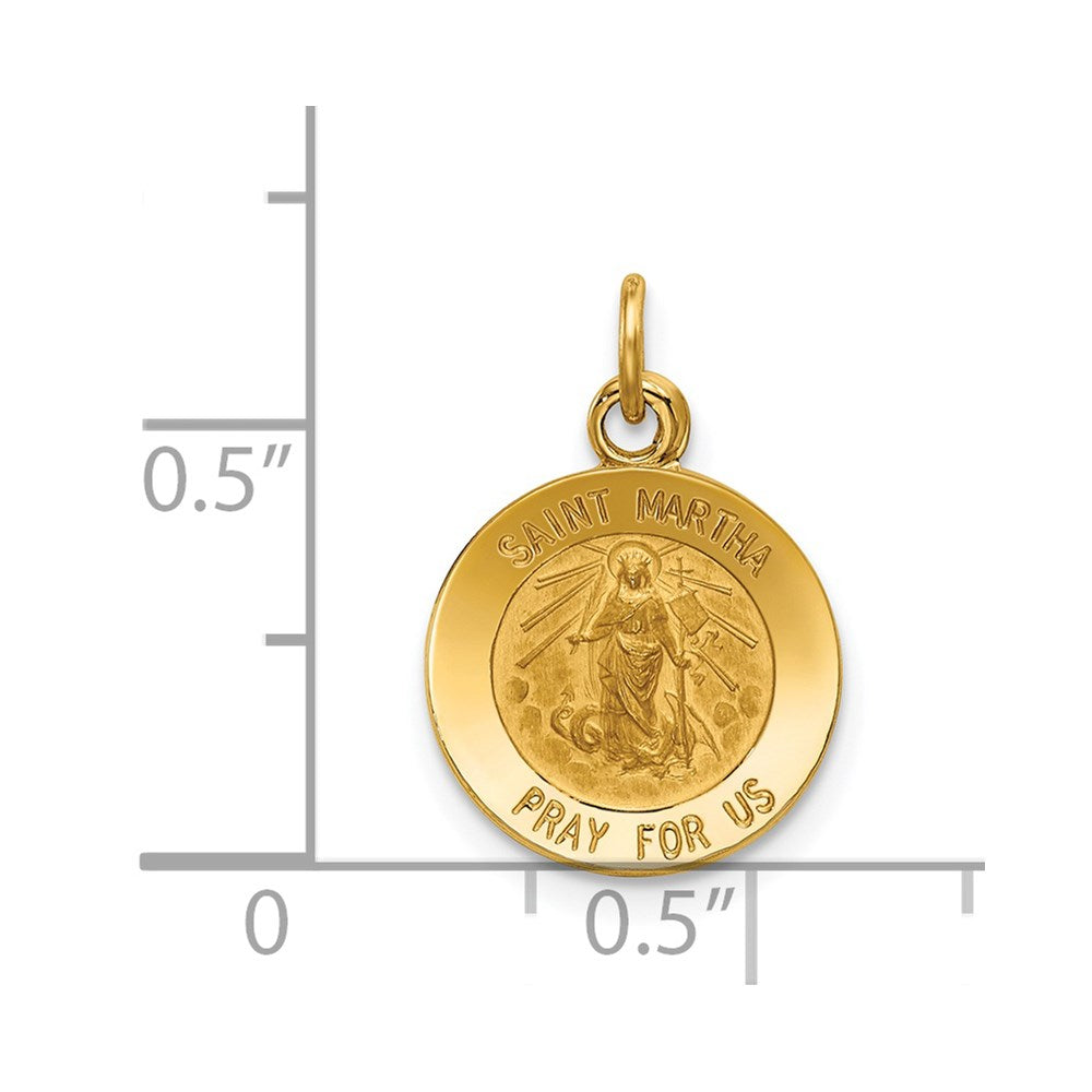 14k Yellow Gold Saint Martha Medal Pendant