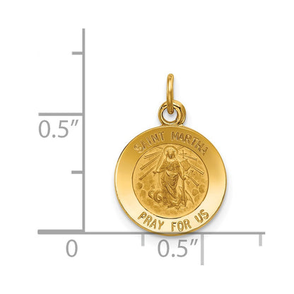 14k Yellow Gold Saint Martha Medal Pendant