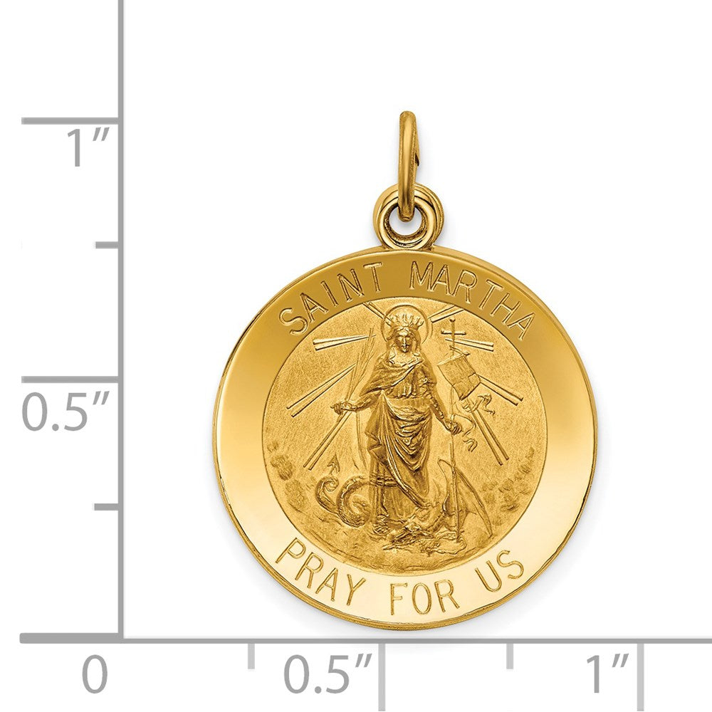14k Yellow Gold Saint Martha Medal Pendant