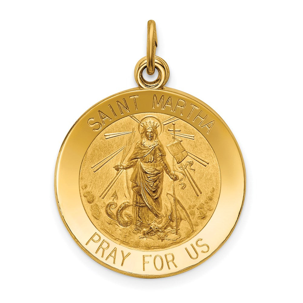 14k Yellow Gold Saint Martha Medal Pendant