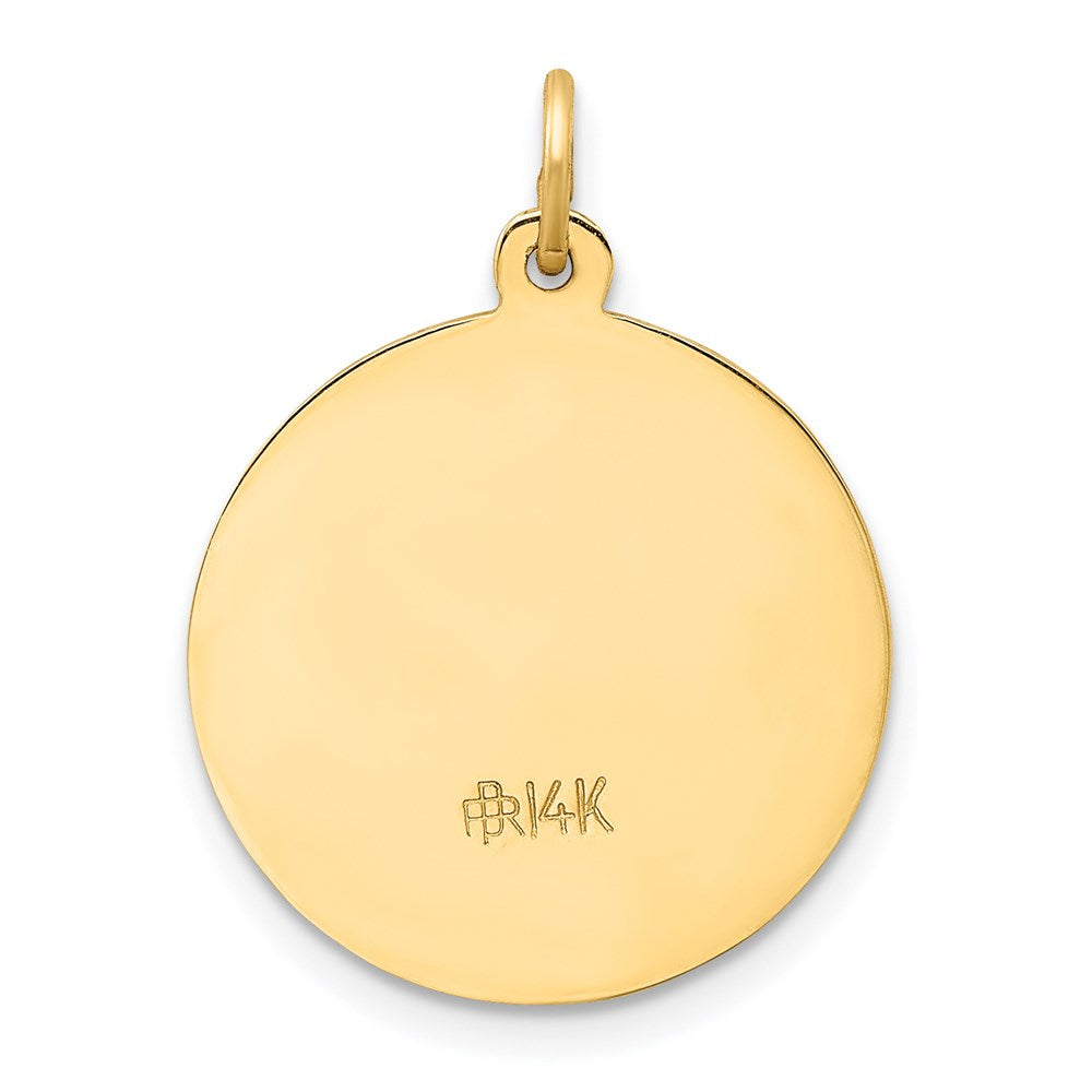 14k Yellow Gold Saint Roch Medal Pendant