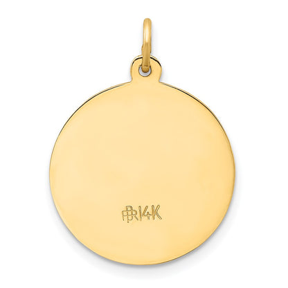 14k Yellow Gold Saint Roch Medal Pendant
