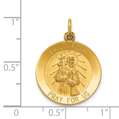14k Yellow Gold Saint Roch Medal Pendant