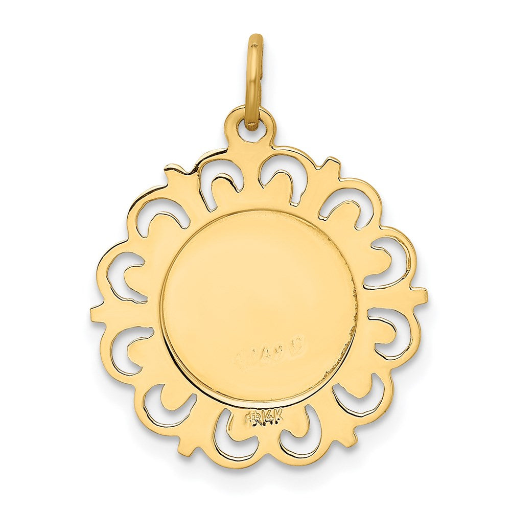 14k Yellow Gold Our Lady Of The Assumption Medal Pendant