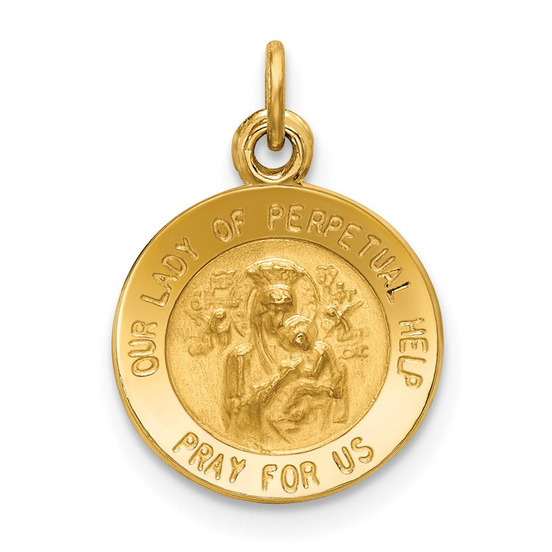 14k Yellow Gold Our Lady of Perpetual Help Medal Charm