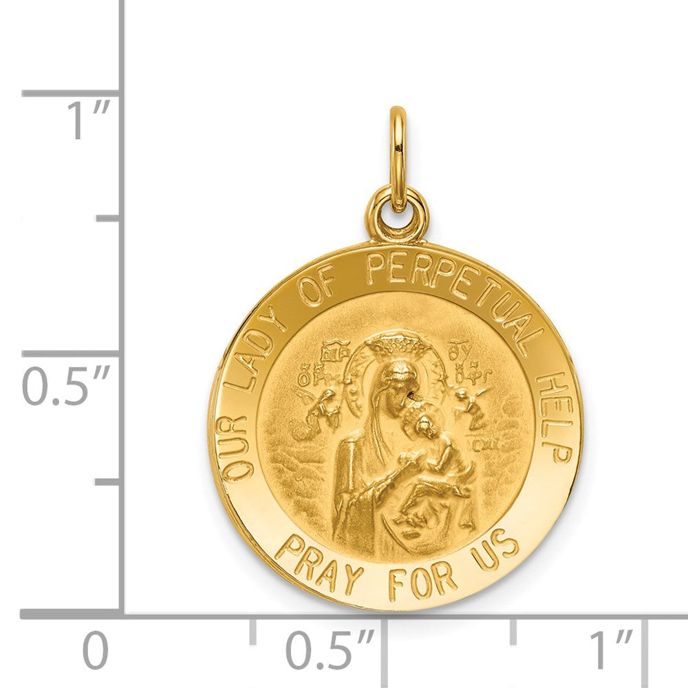 14k Yellow Gold Our Lady of Perpetual Help Medal Pendant