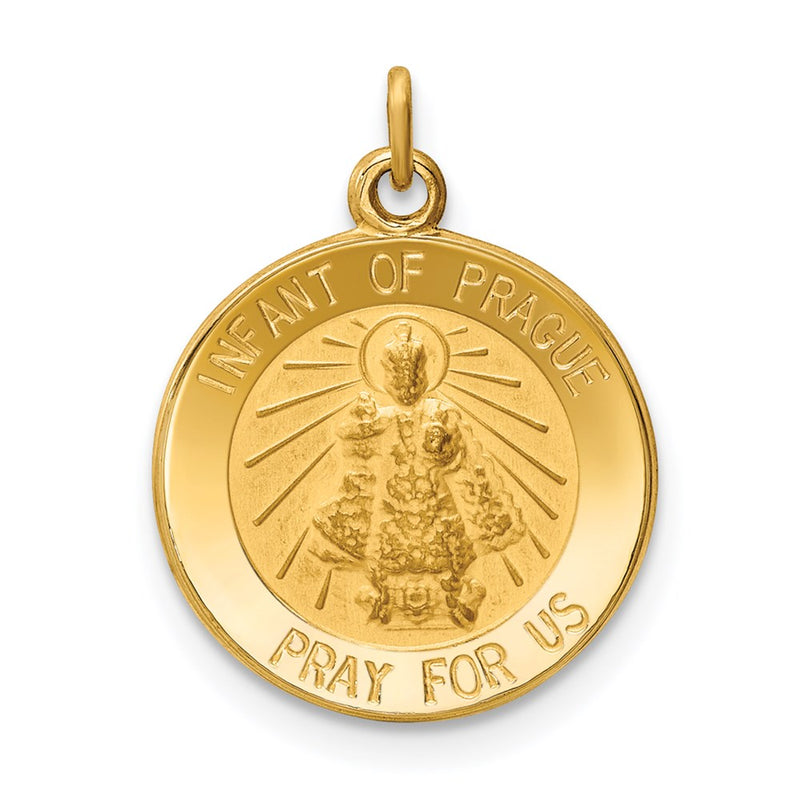 14k Yellow Gold Infant of Prague Medal Charm