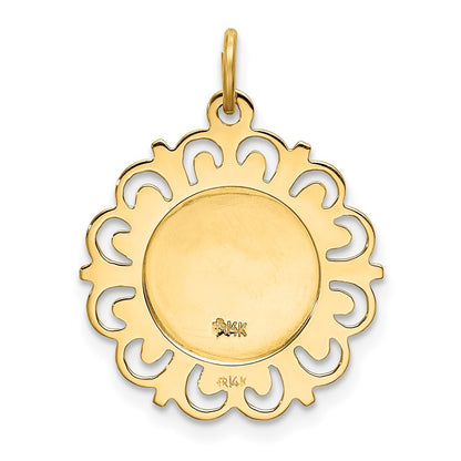 14k Yellow Gold Our Lady of Lourdes Medal Pendant