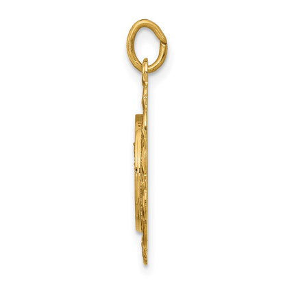 14k Yellow Gold Our Lady of Mt. Carmel Medal Charm