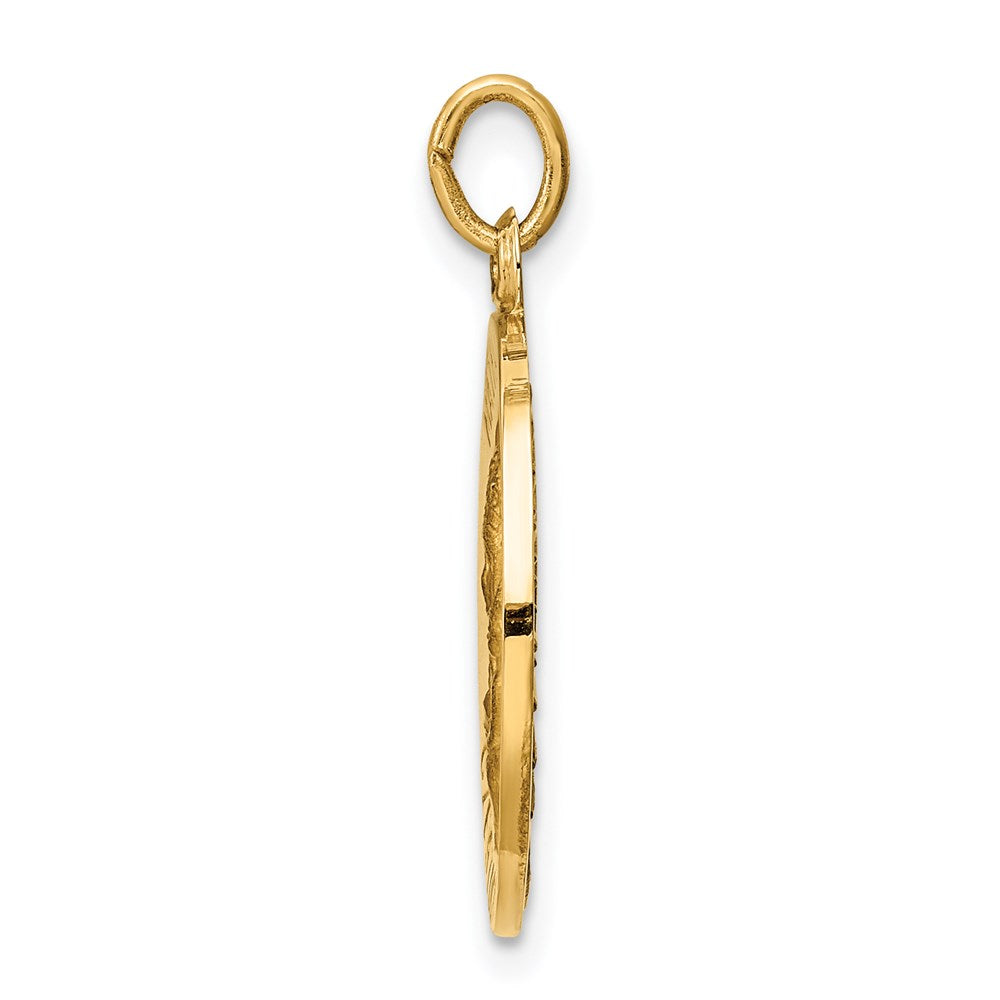 14k Yellow Gold Matka Boska Medal Charm