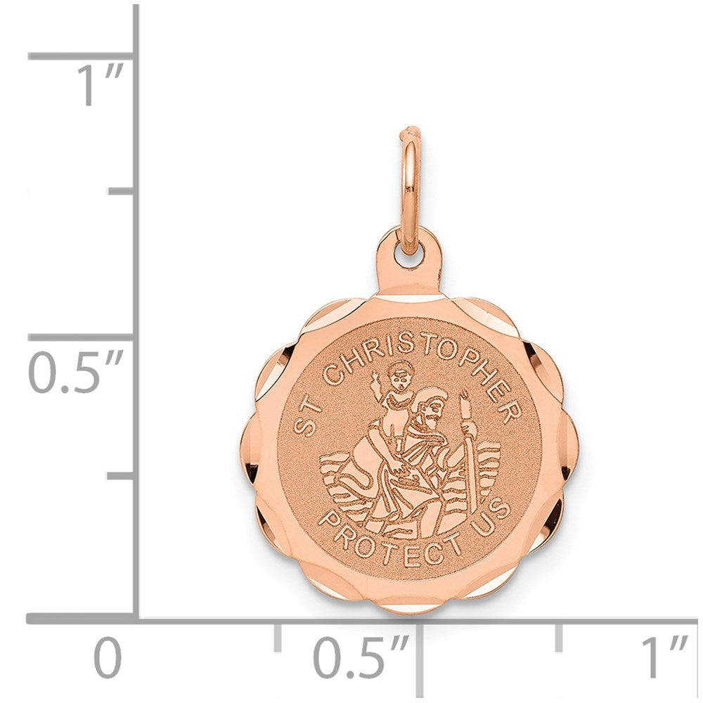 14k Rose Gold Saint Christopher Medal Charm