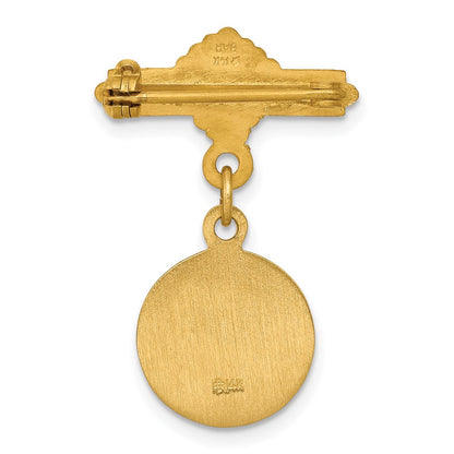 14k Yellow Gold Our Lady of Sorrows Medal Pin