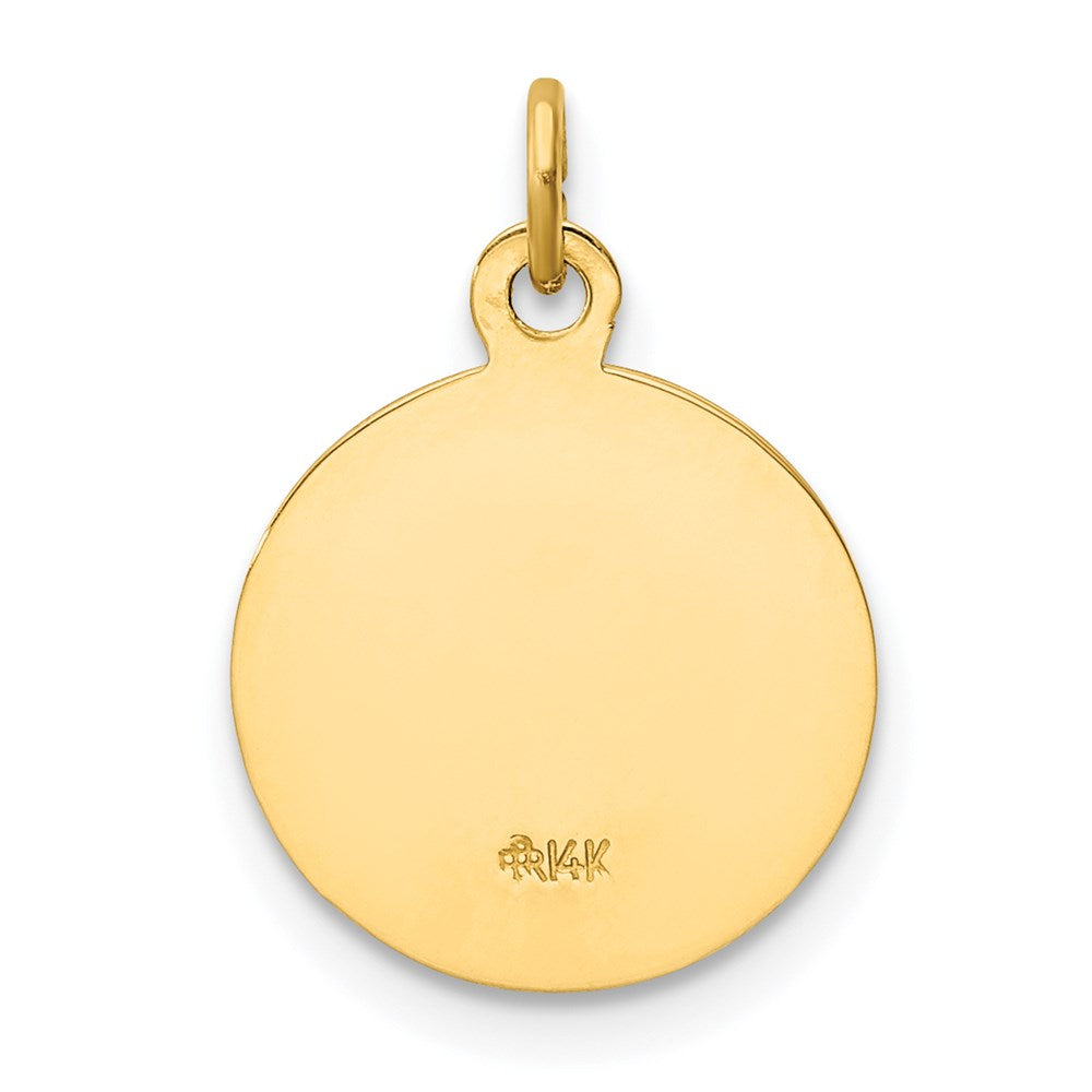 14k Yellow Gold Caridad Del Cobre Medal Charm