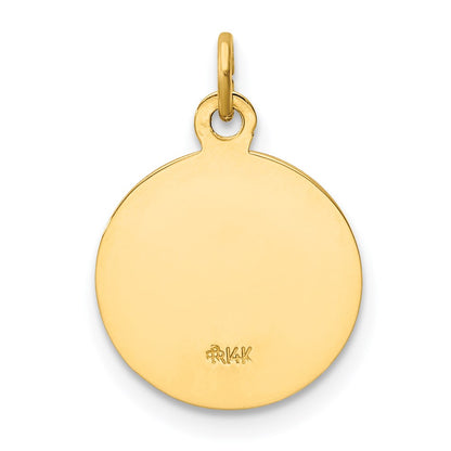 14k Yellow Gold Caridad Del Cobre Medal Charm
