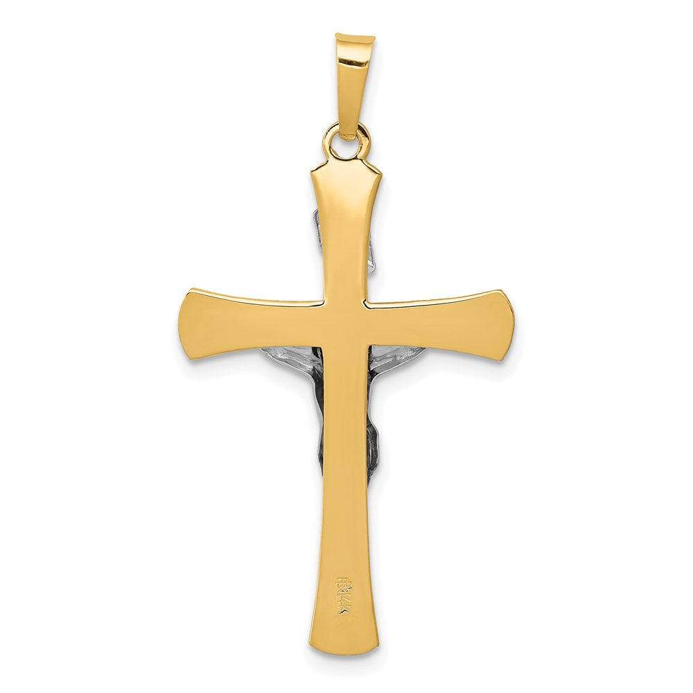 14k Two-tone Gold INRI Crucifix Pendant