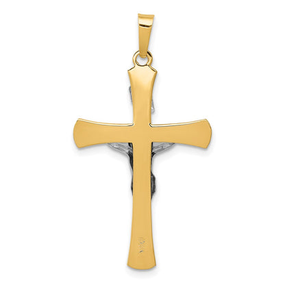 14k Two-tone Gold INRI Crucifix Pendant