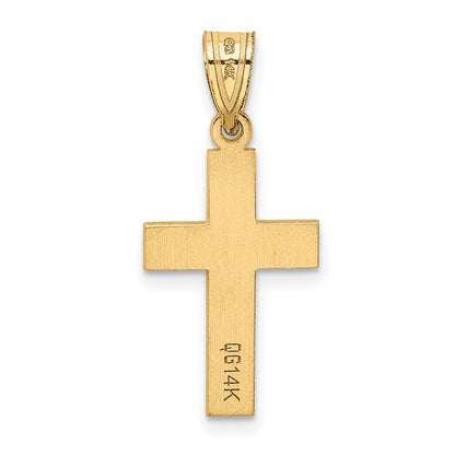 14k Polished .01ct. Diamond Cross Pendant