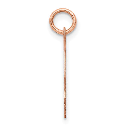 14k Rose Gold Rose Plain Medium.018 Depth Facing Right Engraveable Boy Head Charm