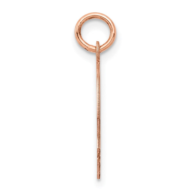 14k Rose Gold Rose Plain Medium.018 Depth Facing Right Engraveable Boy Head Charm