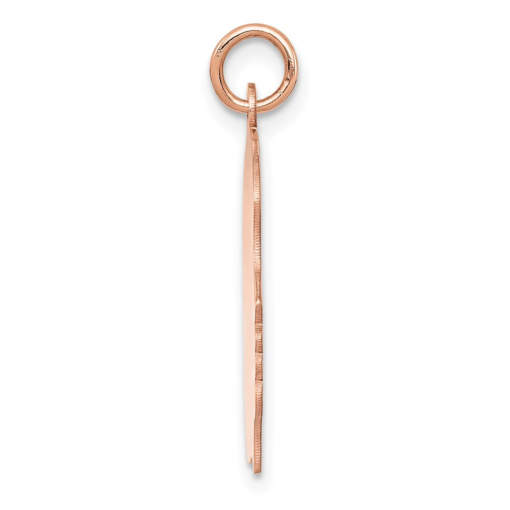 14k Rose Gold Rose Plain Medium.011 Gauge Facing Right Engraveable Girl Head Charm