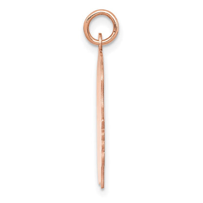 14k Rose Gold Rose Plain Medium.011 Gauge Facing Right Engraveable Girl Head Charm