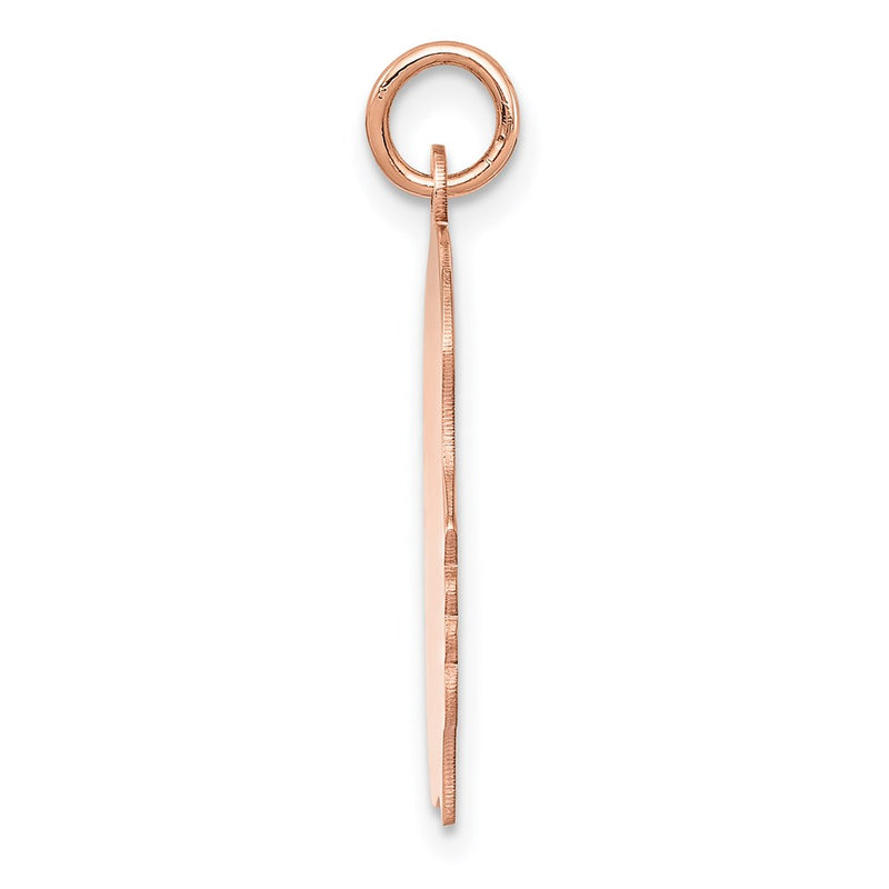 14k Rose Gold Rose Plain Medium.011 Gauge Facing Right Engraveable Girl Head Charm