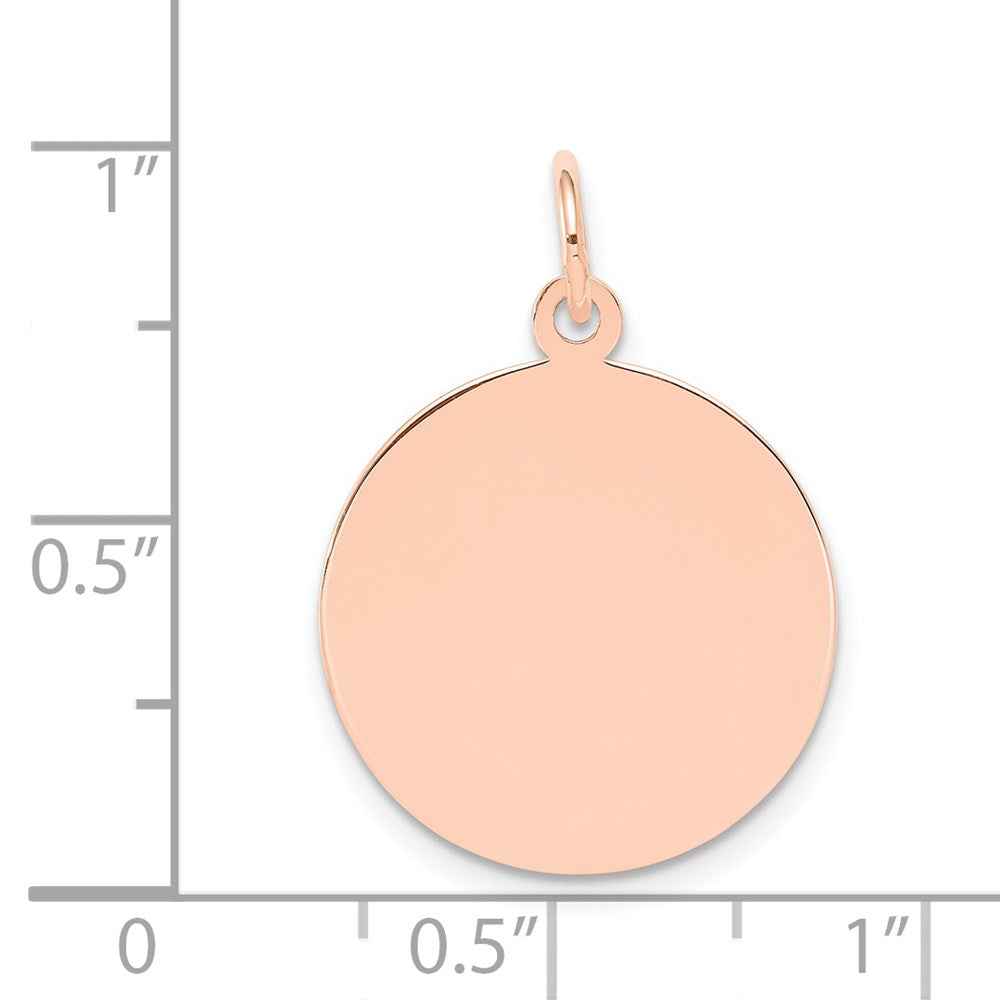 14k Rose Gold Plain Circular Engraveable Disc Charm