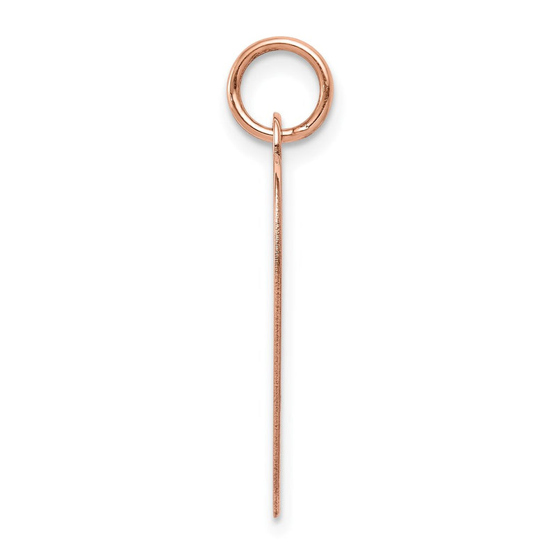 14k Rose Gold Plain Engraveable Heart Disc Charm