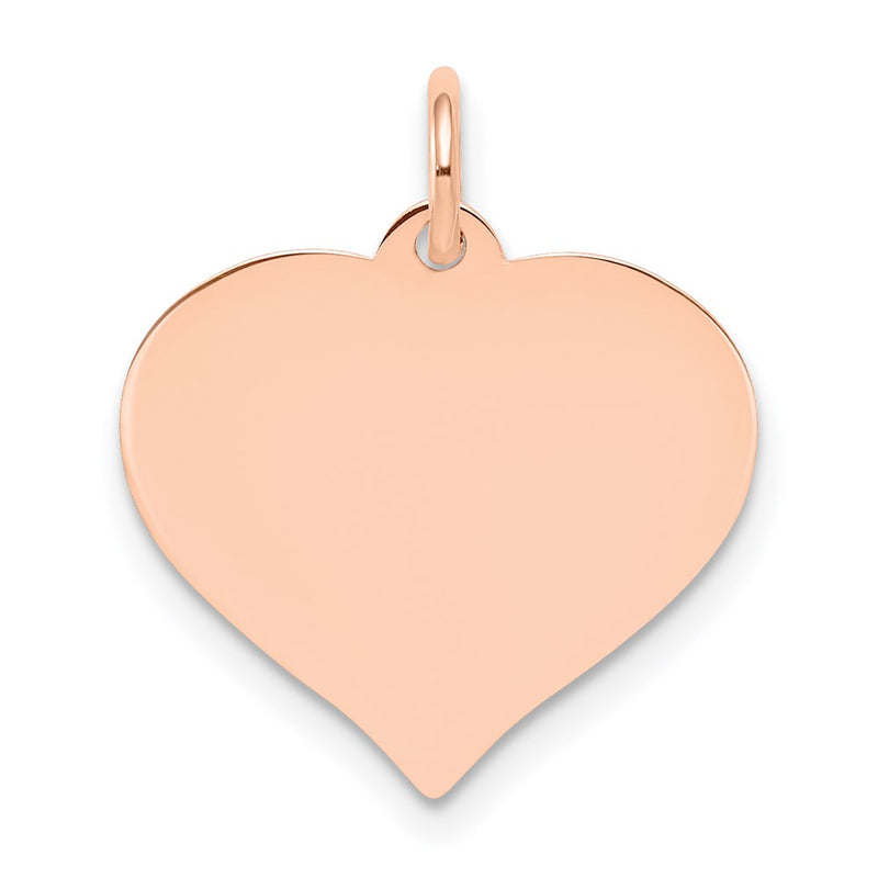 14k Rose Gold Heart Disc Charm