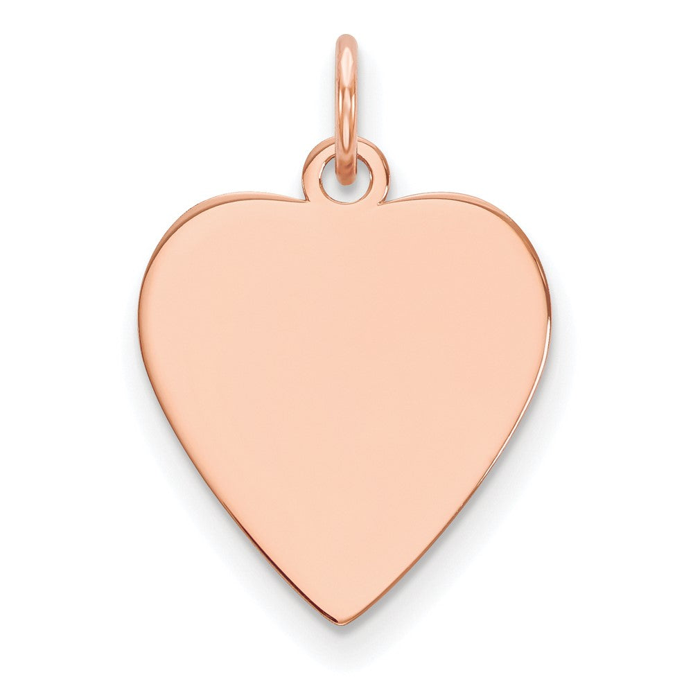 14k Rose Gold Plain Heart Engravable Disc Charm