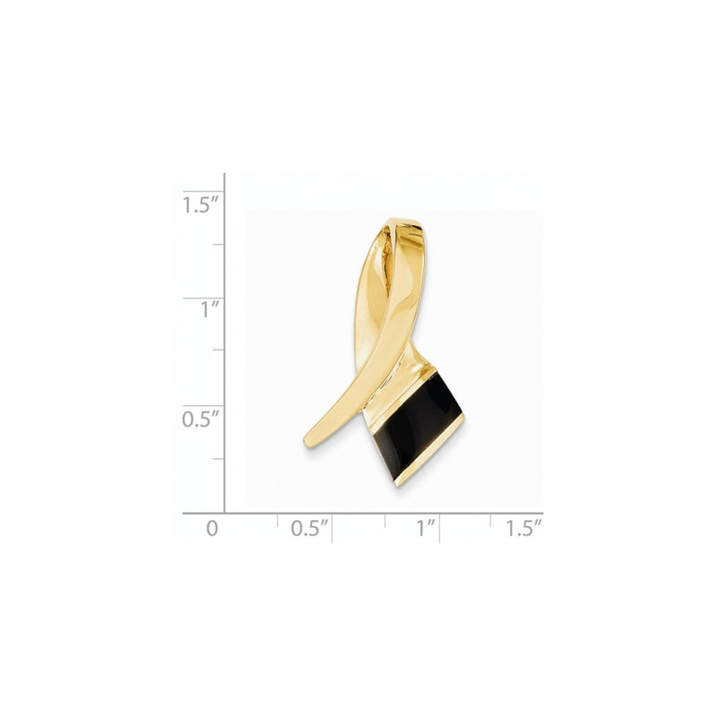 14k Yellow Gold Onyx Slide