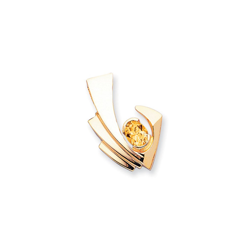 14k Yellow Gold 9x7mm Oval Citrine slide