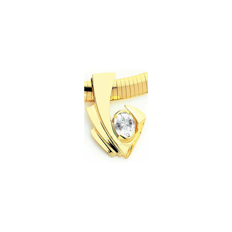 14k Yellow Gold 9x7mm Oval Cubic Zirconia slide