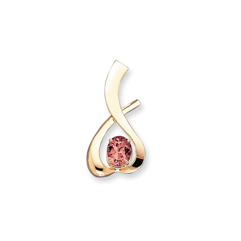 14k Yellow Gold 10x8mm Oval Garnet slide