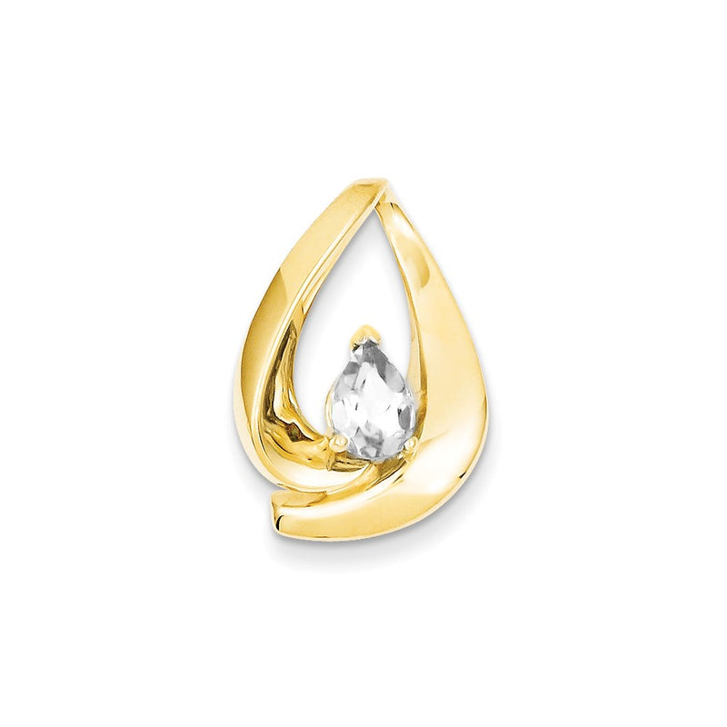 14k Yellow Gold Pear Moissanite Slide