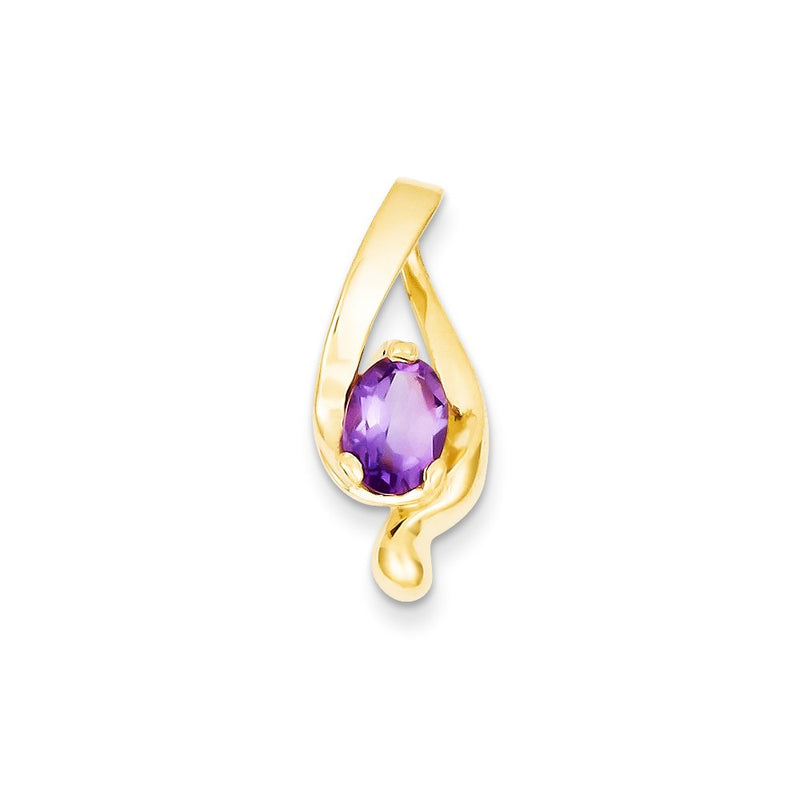 14k Yellow Gold 8x6mm Oval Amethyst slide