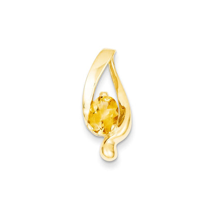 14k Yellow Gold 8x6mm Oval Citrine slide