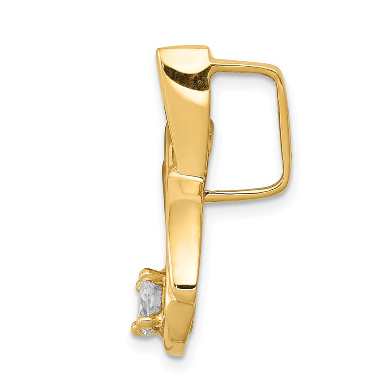 14k Yellow Gold Moissanite Slide