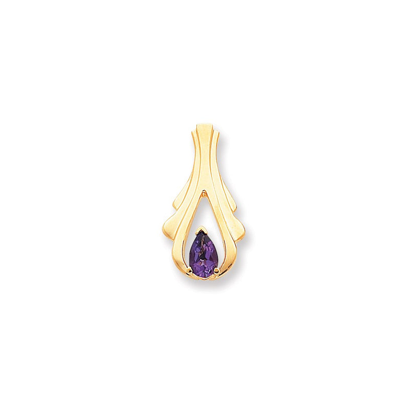 14k Yellow Gold Amethyst Diamond slide