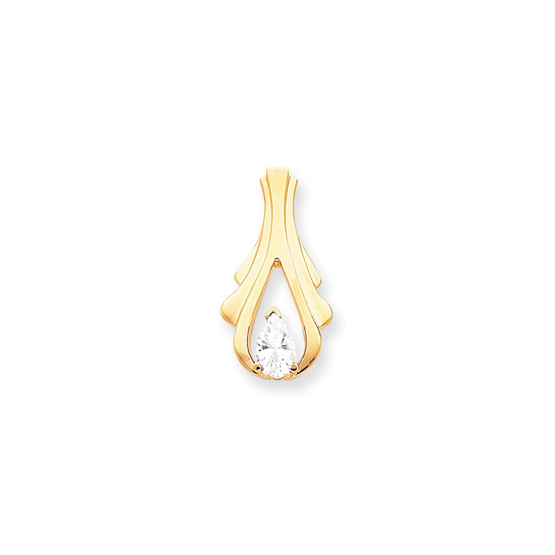 14k Yellow Gold 8x5mm Pear Cubic Zirconia slide