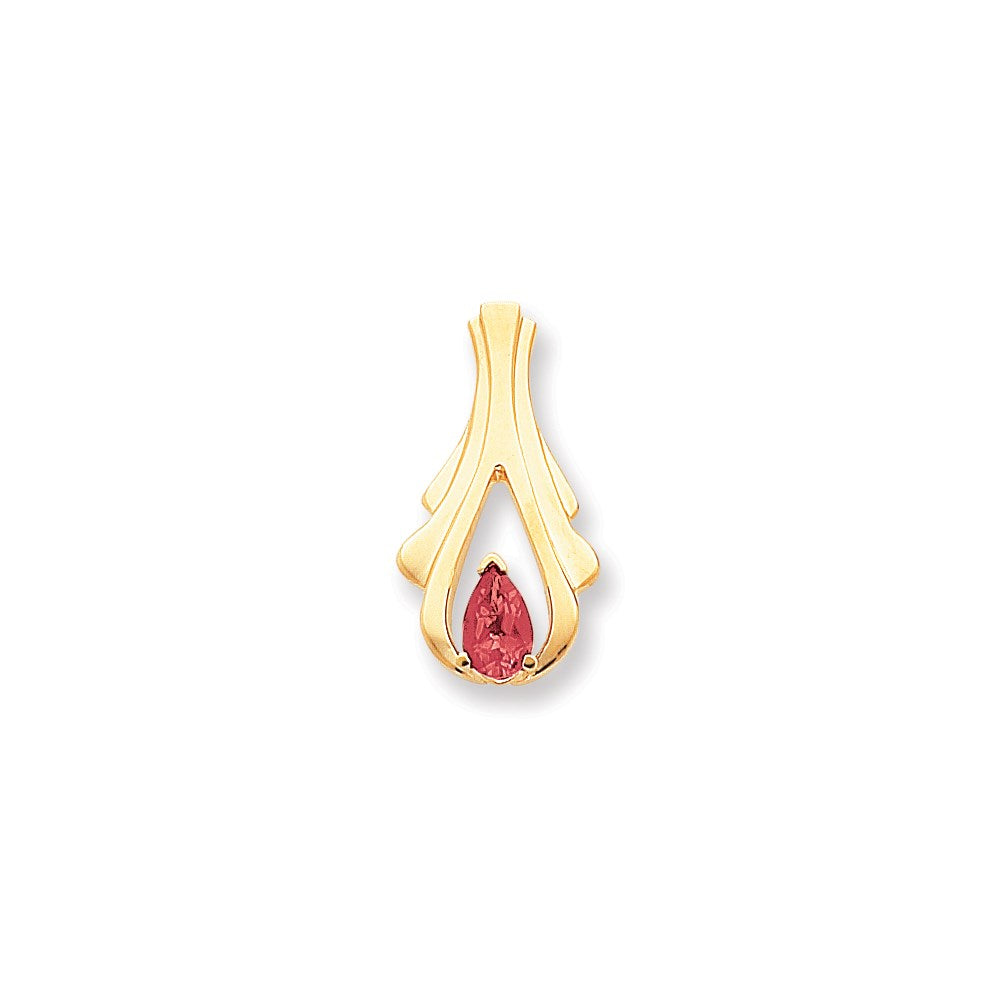 14k Yellow Gold 8x5mm Pear Ruby slide