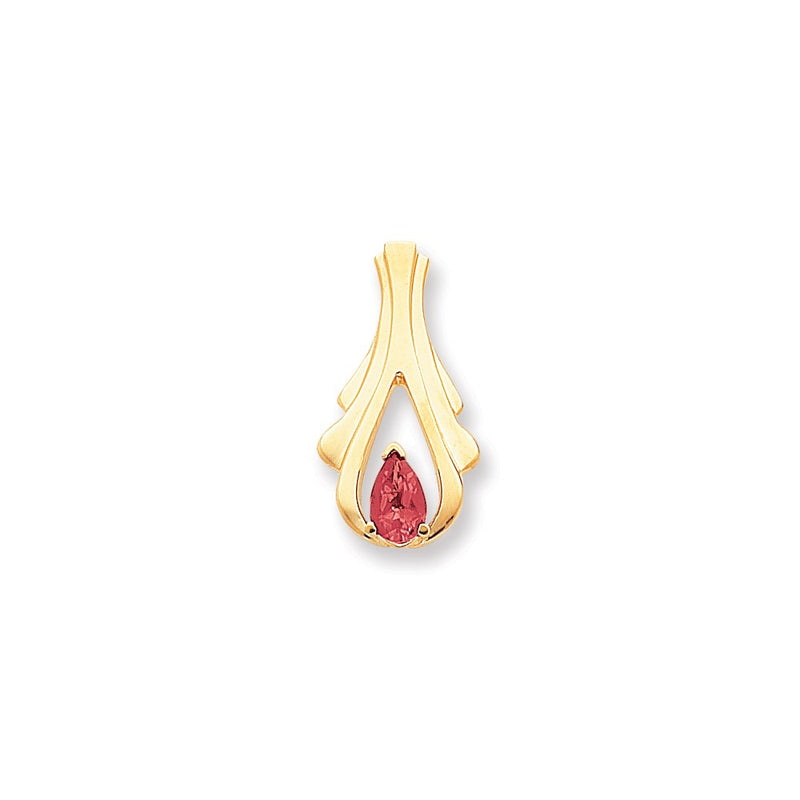 14k Yellow Gold 8x5mm Pear Ruby slide