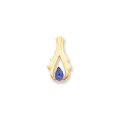14k Yellow Gold 8x5mm Pear Tanzanite slide