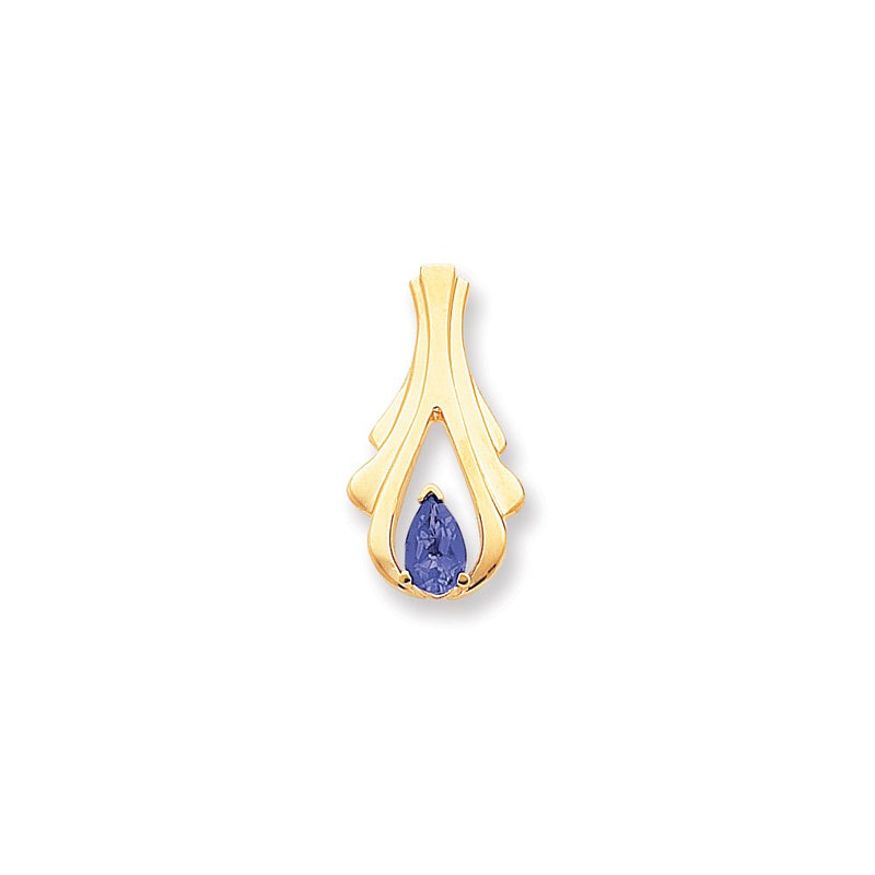 14k Yellow Gold 8x5mm Pear Tanzanite slide