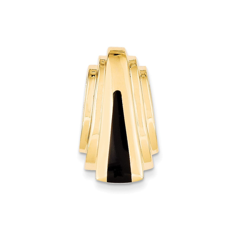 14k Yellow Gold Onyx Slide