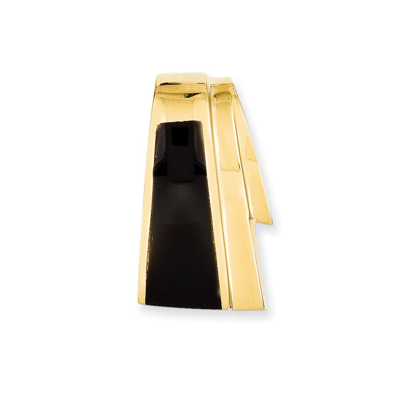 14k Yellow Gold Onyx Slide