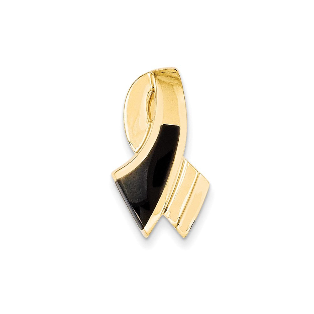 14k Yellow Gold Onyx Slide