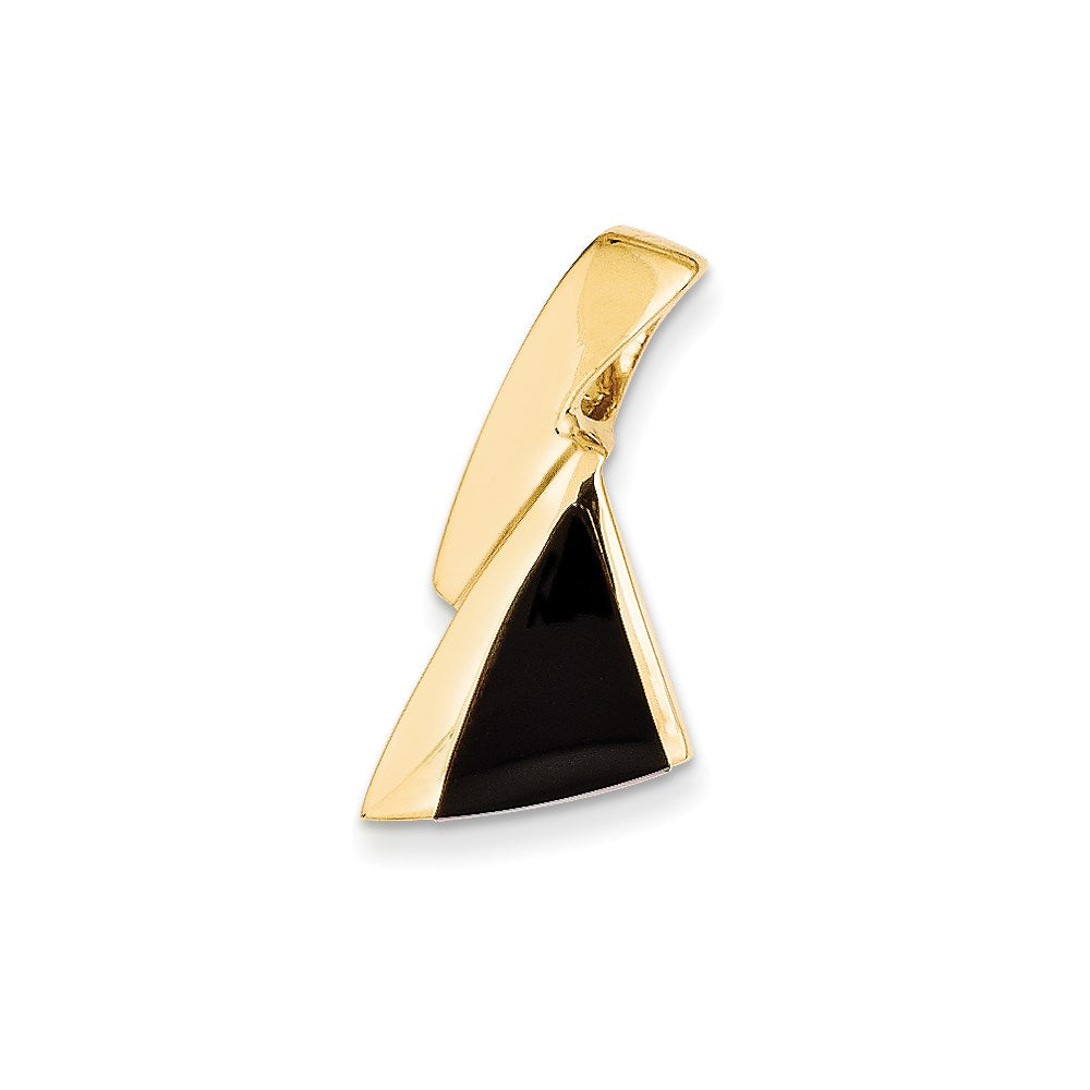 14k Yellow Gold Onyx Slide